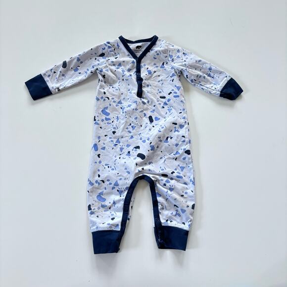 Monica + Andy Boys 9-12 Months Romper Outfit Blue Organic Cotton Snap - Picture 1 of 6